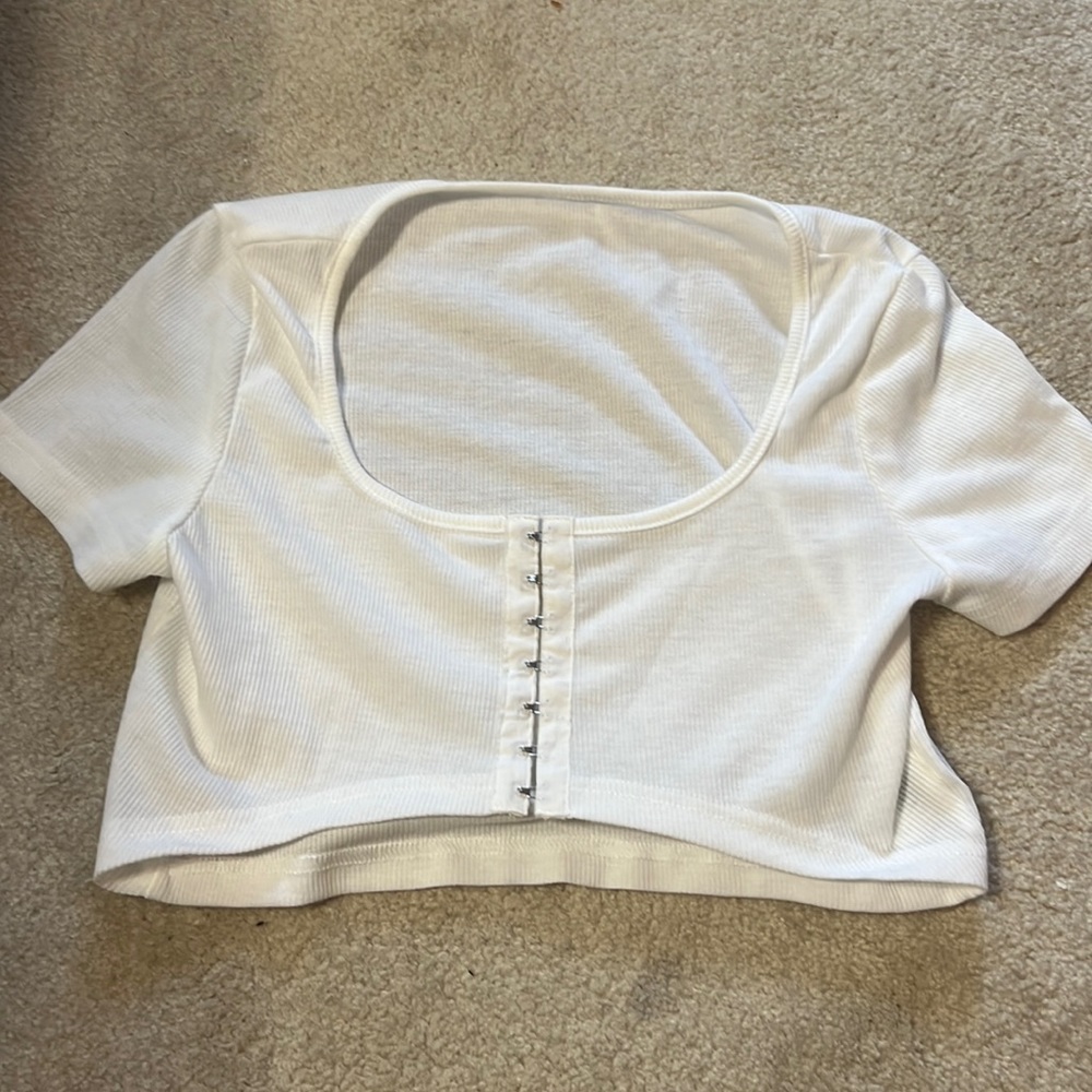 Womens white cropped top